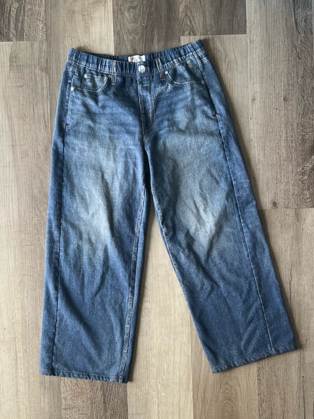 rag & bone Denim Wide-Leg Flare Jeans in Medium Blue
